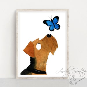 Unframed Airedale Terrier Dog Fine Art Print 175 Airedale Gift image 1