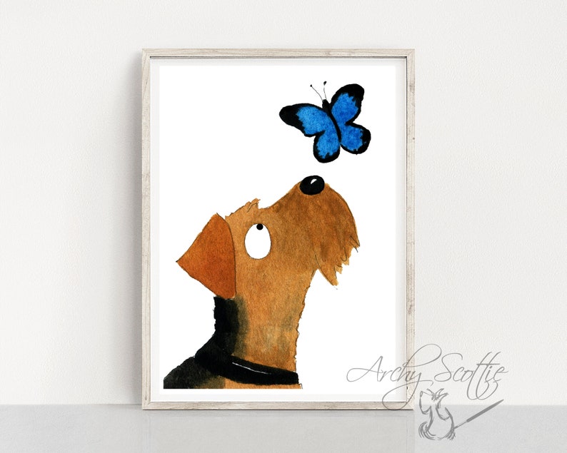 Unframed Airedale Terrier Dog Fine Art Print 175 Airedale Gift image 1