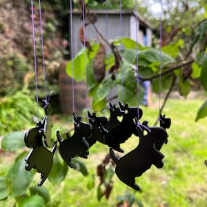 Black Powder Coated Small Scottie Dog Wind Chime, Scottish Terrier Lover Gift, Scottie Decor