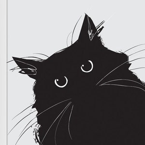 Le Chat Noir Noir Blanc Photographie Halloween Chat Chat Etsy