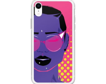 Black Women Woman Afro Natural Hair African Pink Blue Red Summer Cute Bright Ethnic Girl Queen Graphic iPhone Case 7/8/X/XS/Max/XR/12/Pro