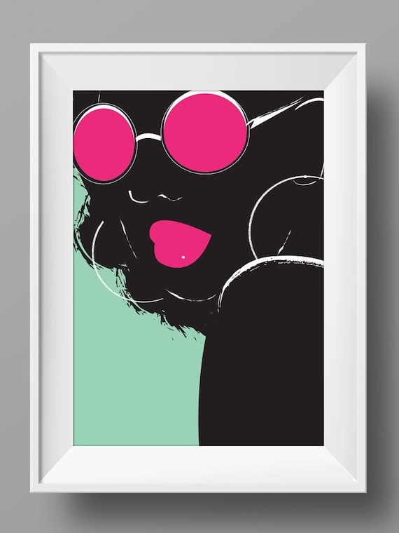 Black Women Woman Wall Art Print Poster Fashion Illustration Etsy