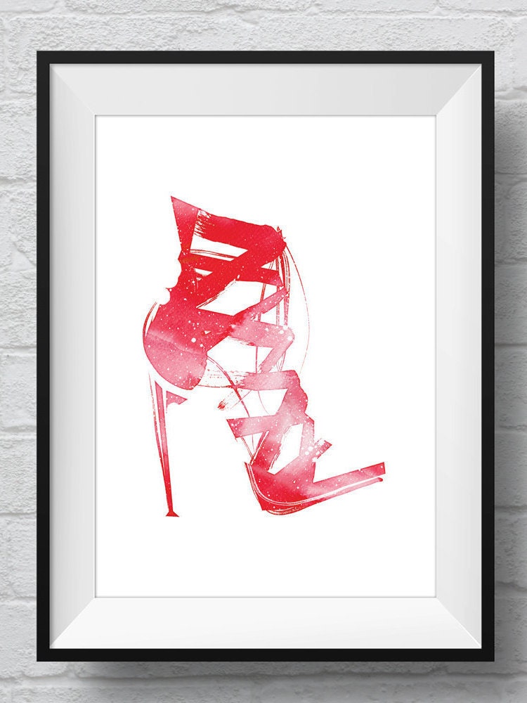 Watercolor Shoe Art Print Poster Fashion Illustration Stylish - Etsy
