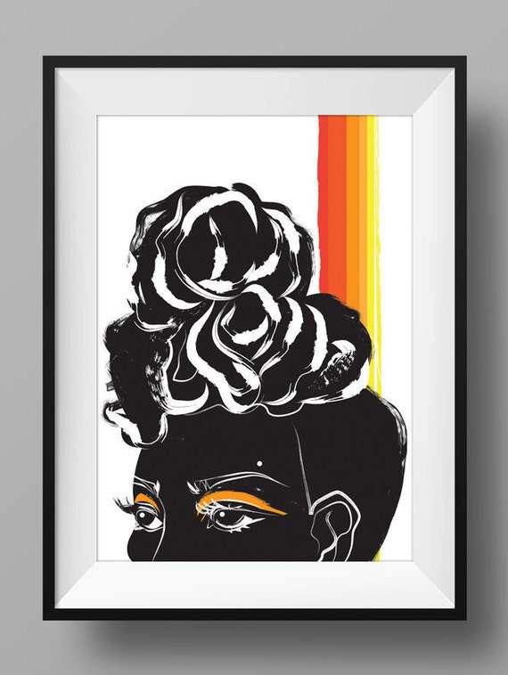 Black Women Wall Art Print Poster Woman Afro Natural Hair Etsy