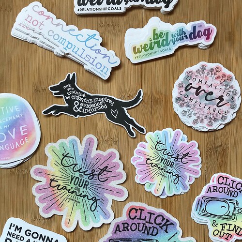 UPDATED Stickers Dog Trainer Clicker Training Positive - Etsy