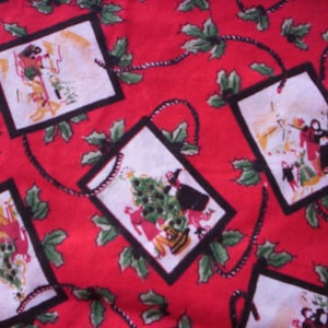 Christmas toile fabric/Christmas sewing projects/Holiday fabric/cotton fabric/Christmas scenery fabric/Christmas holly fabric/Toile fabric