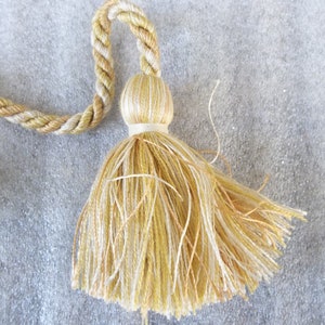Gold and cream twist drapery tassels fringe curtain tassels fringe Tieback/Holiday tassels/Vintage Tieback/Christmas tassels/Summer tassels