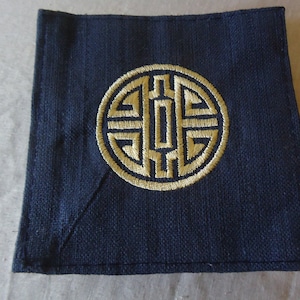 Gold Gestickte Applikationen Stoff Untersetzer/blau gold Applikationen/Denim Patch/Handwerk liefert/Nähen Zubehör/Denim Applikationen/Quilten liefert.