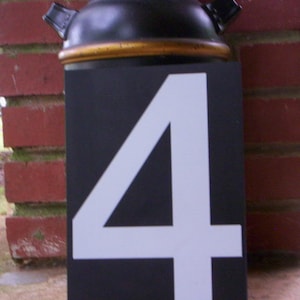 Number 4/Vintage plastic number/Black and white plastic number/Plastic numbers/Salvage plastic/Salvage number/Number /Vintage number