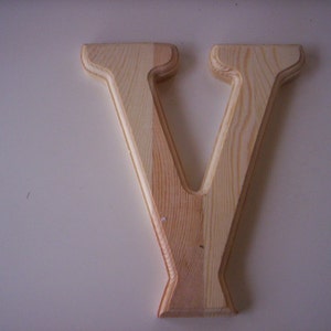 8 '' Letra de madera sin terminar V/Letra de madera sin pintar/Alfabeto de madera/Proyecto de San Valentín/Proyecto de artesanía/Letra de madera sin terminar Diy V/Madera inicial