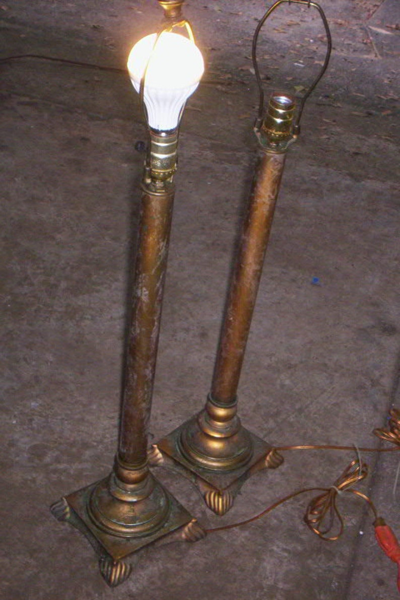 Vintage Metal Lamp Base/salvage Lamp Base/vintage Lamp/metal Etsy