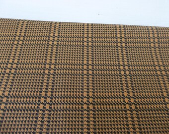 Black and burnt orange Men fabric/Houndstooth fabric/Upholstery fabric/Fall  fabric/Bag fabric/Polyester fabric/sewing fabric/Autumn fabric