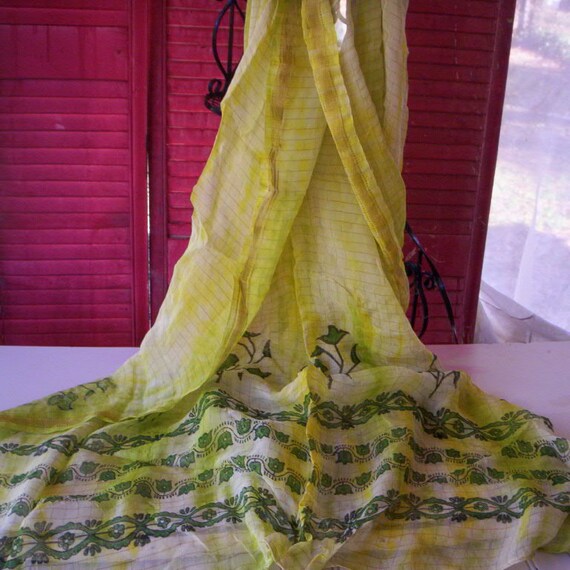 Vintage Sheer Shawl/shawl Wrap Fabric 