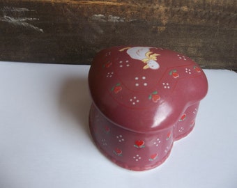 Jewelry ceramic box/Mothers day Jewelry box/Floral and duck Jewelry ceramic Box/Heart ceramic ring box/ Hand Decorated Ceramic Trinket Box