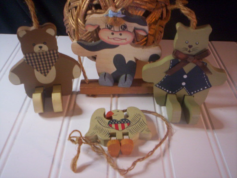 Vintage wood ornamentWood animal ornamentRustic ornamentChristmas Country decorWood ornamentsChristmas ornamentFathers day wood /& gift