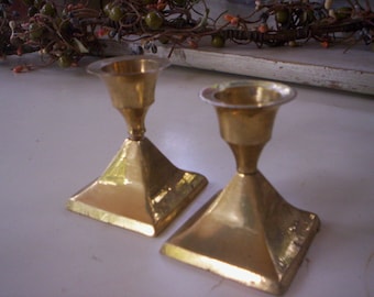 2 Vintage metal candle holder/Holiday Metal brass candle holder/Candle holder/Rust metal candle holder/Vintage Solid bass candle holder