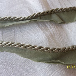 Assetto tubazioni vintage /Finitura bande /Asset corda verde oliva /Doll making trim/Costumes trim/rilegatura/oliva Finitura corda intrecciata / Finitura cucitura/Sewing