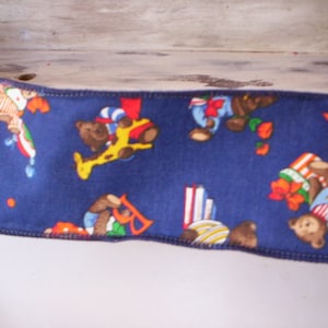 Borde azul/Borde de oso/carta B ribete/2 yardas ribete de tela/Cotton trim/Sewing projects/Animal trim/Animal and letter ribbon/Children blue trim