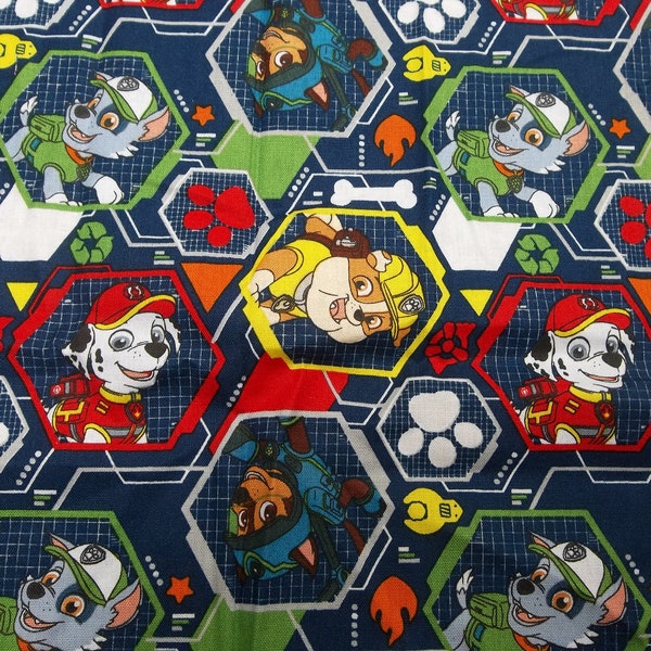 Paw Patrol Fabric/Animal fabric/100% Cotton fabric/Sewing supply fabric/craft fabric/quilt fabric/David Textiles/Children fabric/Fun fabric