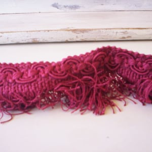 Tassel trim/Burgundy Fringe brush trim/Braid fringe trim/Costumes projects/Cushion trim/Sawing/Burgundy tassel fringe trim/2&#39;&#39; braid trim