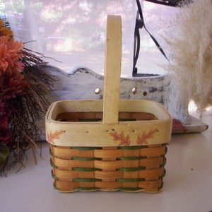 Land Korb/Vintage Korb/Herbst Korb/Chic Korb/Hand gewebt Korb/Maple Blatt Holz Korb/Herbst handbemalt Korb/Vintage Holzkorb