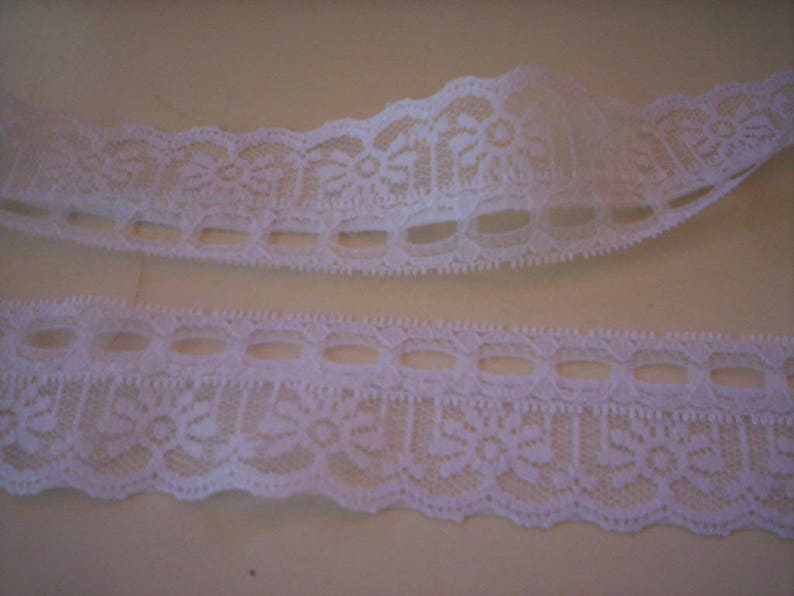 Vintage white floral lace trim/Wedding lace trim/Costume white lace trim/Sewing trim/sewing supply/Bridal Lace Trim/2 yards lace trim/craft image 1