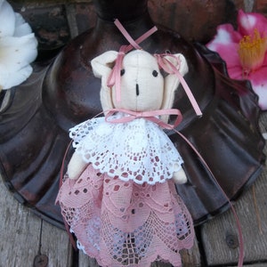 Small Fabric Stuffed rabbit animal toy/Easter decor/Fabric toy/Small Fabric bunny doll/small Muslin Easter rabbit/Muslin Easter bunny