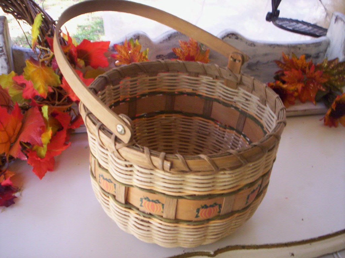 Country Basket/vintage Basket/fall Basket/chic Basket/hand Etsy