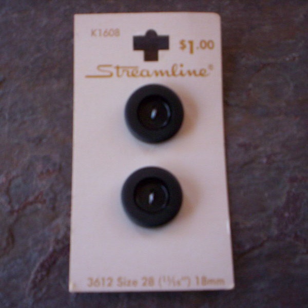 plastic buttons/Vintage plastic buttons/Streamline Plastic button/Black Plastic buttons/Sewing supply/Doll supply/Craft suppy/Round button