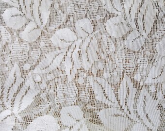 Vintage beige kant stof / shaw fabricl / Sheer kant bloemen stof / Vintage kant kopstuk stof / mesh kant bloemen stof / naaien toevoer / ambacht