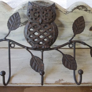 Vintage owl metal cast iron key holder/Rustic owl key holder organizer/Birds Metal Wall mounted key rack/owl metal key hook/Jewelry Holder/