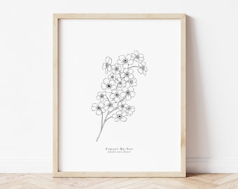 8x10 State Flower Print | Minimalist Art w/ State Print with Flowers | US State Flower Print