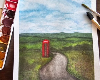 Red Phone Booth Print
