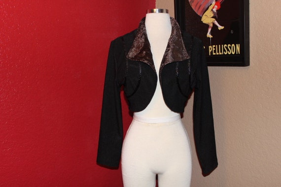Bolero jacket // BLACK SHORT JACKET // vintage jac