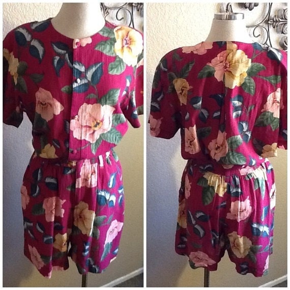 vintage floral shorts set