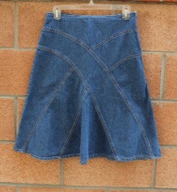 high waisted jean skirt