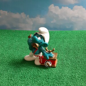 1980 Telephone Smurf - Vintage Schleich Peyo Collectible Smurf