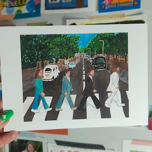 The Beatles Abbey Road -Mixed Media A5 Art Print