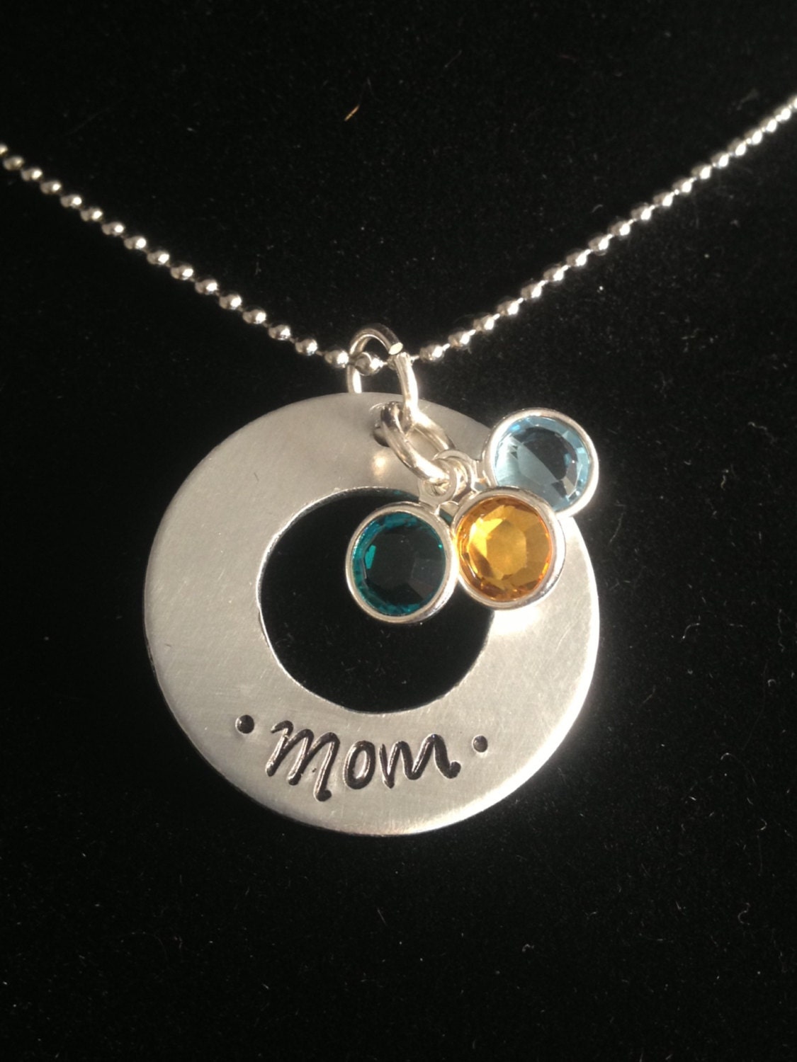 Jewelry keepsake necklace for Mom birthstones family Etsy