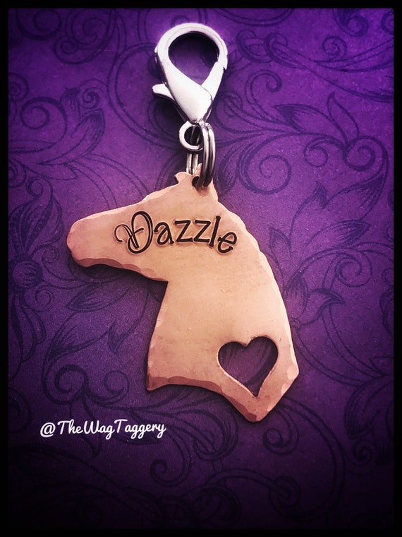 Personalized Copper Horse Bridle Tag: Hand Stamped Keychain