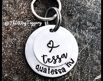 Personalized Horse Name Tag: Hand Stamped Bridle or Saddle Tag