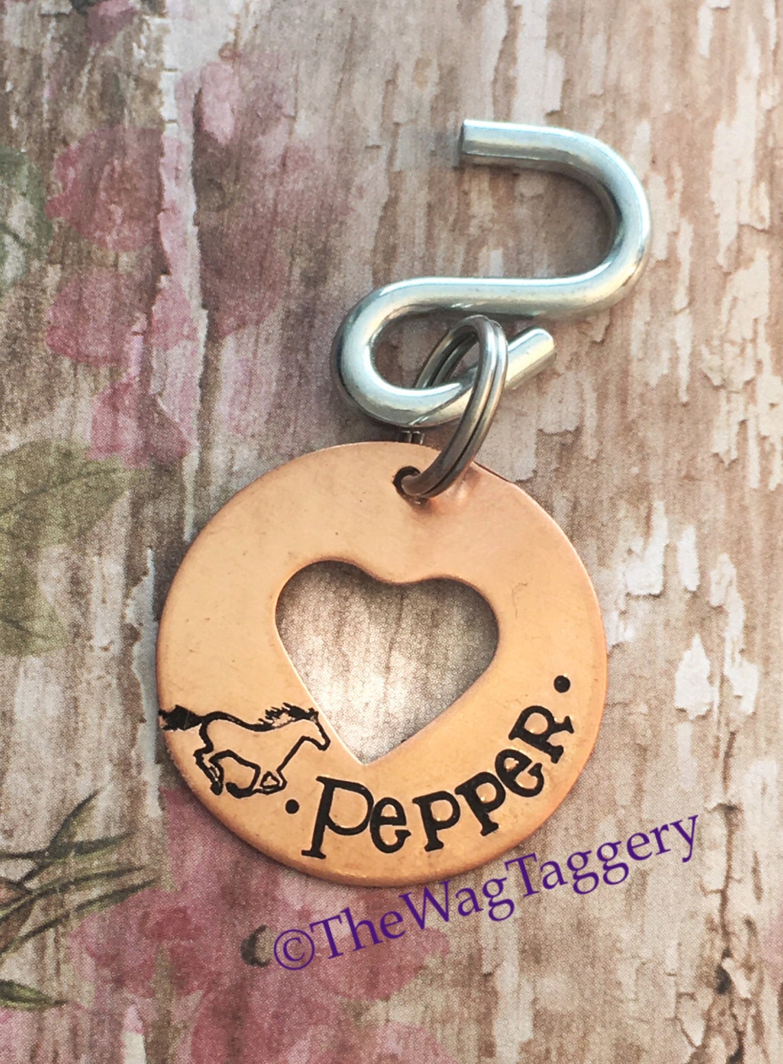 Personalized Horse Bridle Tag Copper Horse Name Etsy