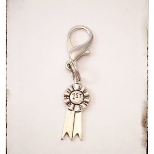 1st place ribbon - blue ribbon - Bridle charm - horse charm - Halter charm - saddle charm - horse lover - eventing - hunter jumpers - ponies