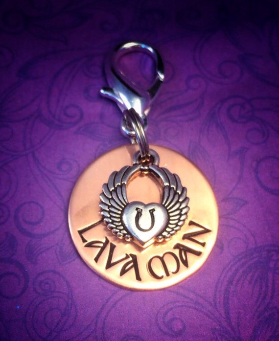 Personalized Horse Bridle Tag: Hand Stamped Copper, Angel Wings