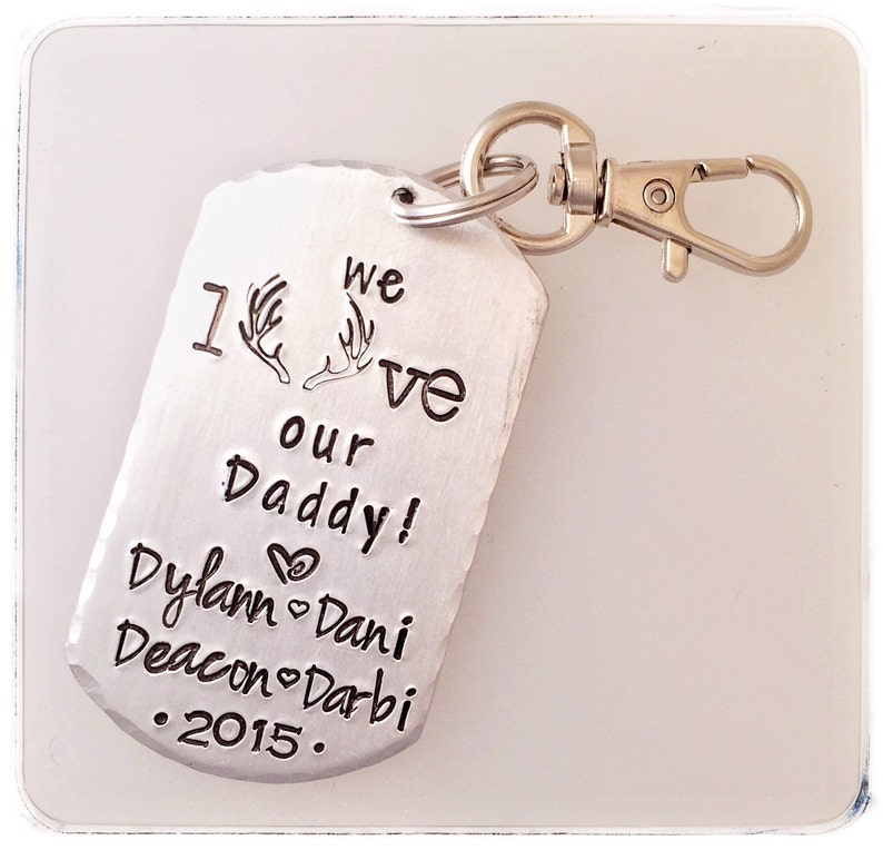 Personalized Keychain for Dad Including Children's Names Etsy