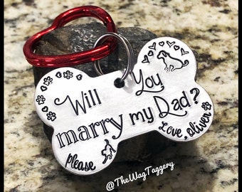 Dog bone proposal - Will you marry - my dad my mom - marriage proposal - proposal ideas - pet proposal - personalized - how to propose