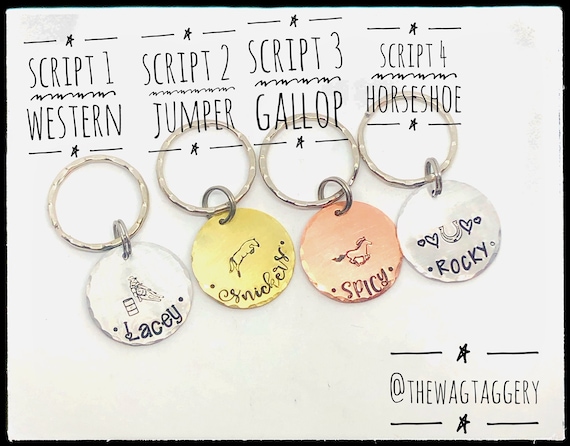 Personalized Horse ID Tag: Metal, Font & Picture Choice - Horse Gift