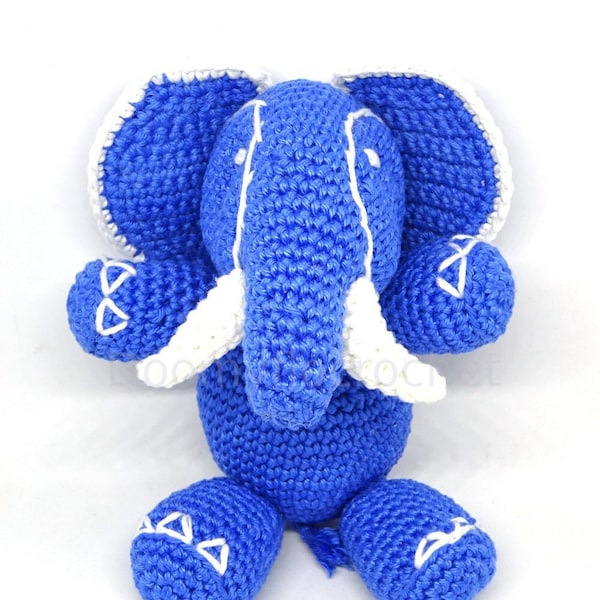 Elephant bleu Slonik mascotte PostGreSQL peluche coton au crochet