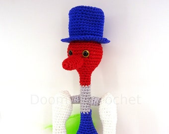 Bebedor de aves amigurumi gancho de felpa geek 70s