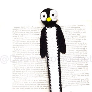 Gehäkeltes Lesezeichen aus Baumwolle mit Pinguin